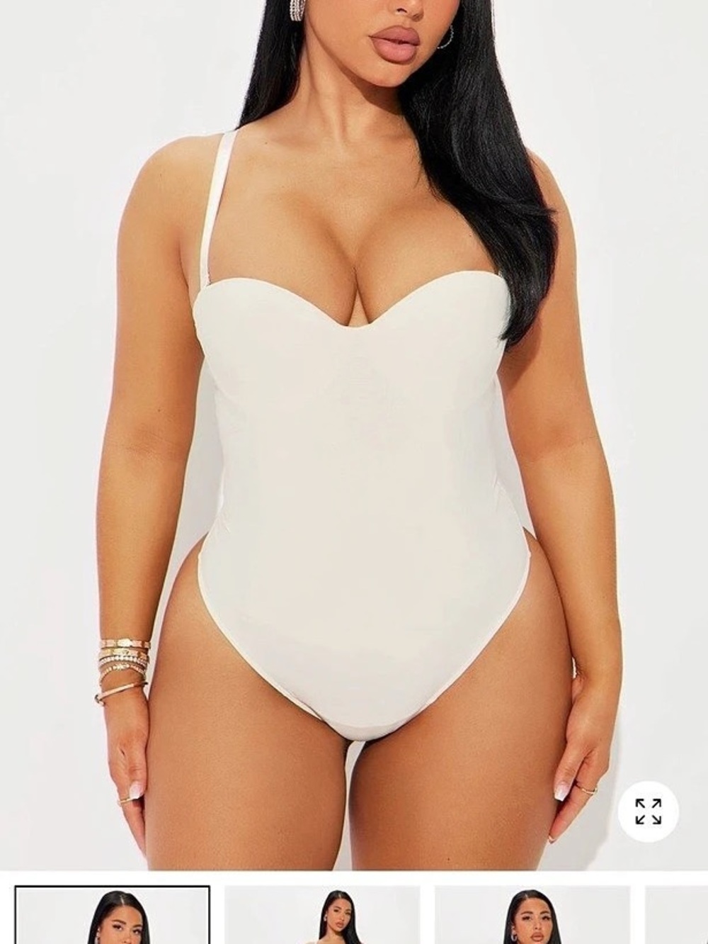 Fashion nova Cream Bodysuit Top Brand New